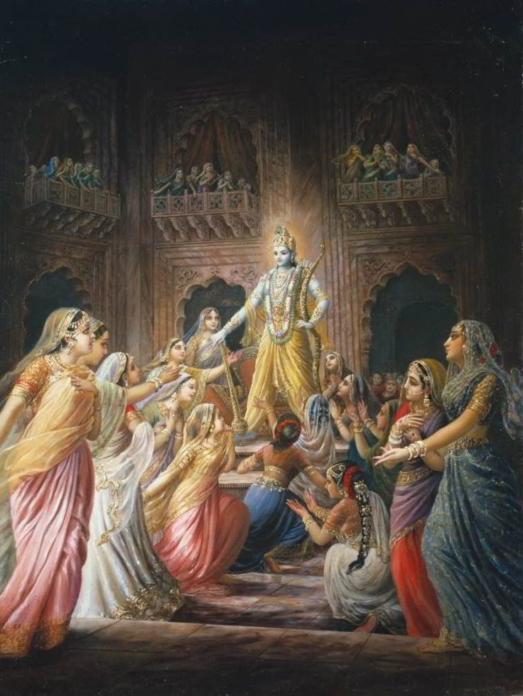 Lord Krishna’s victory over the demon Narakasura